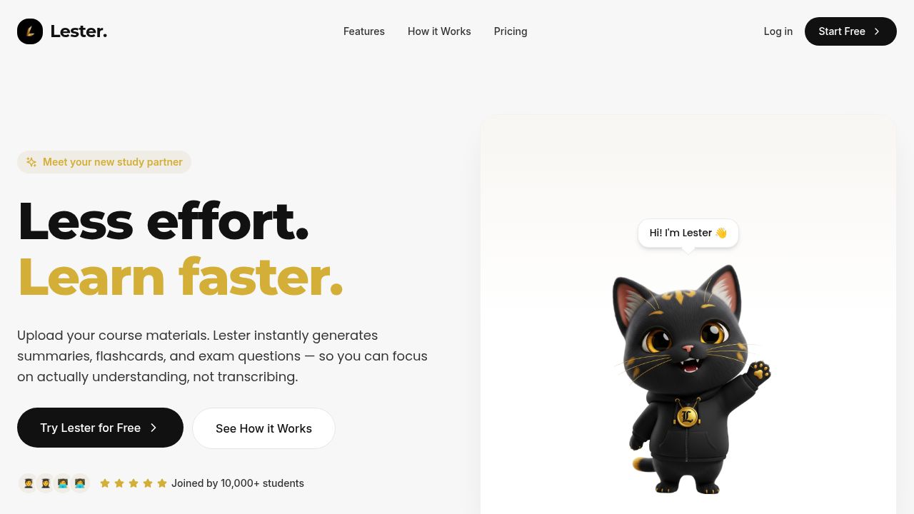 Lester - AI Study Assistant | Lecture Transcription & Summaries